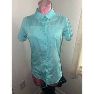 Tenth Ocean Women's Button‎ Down Short Sleeve Top Size Medium